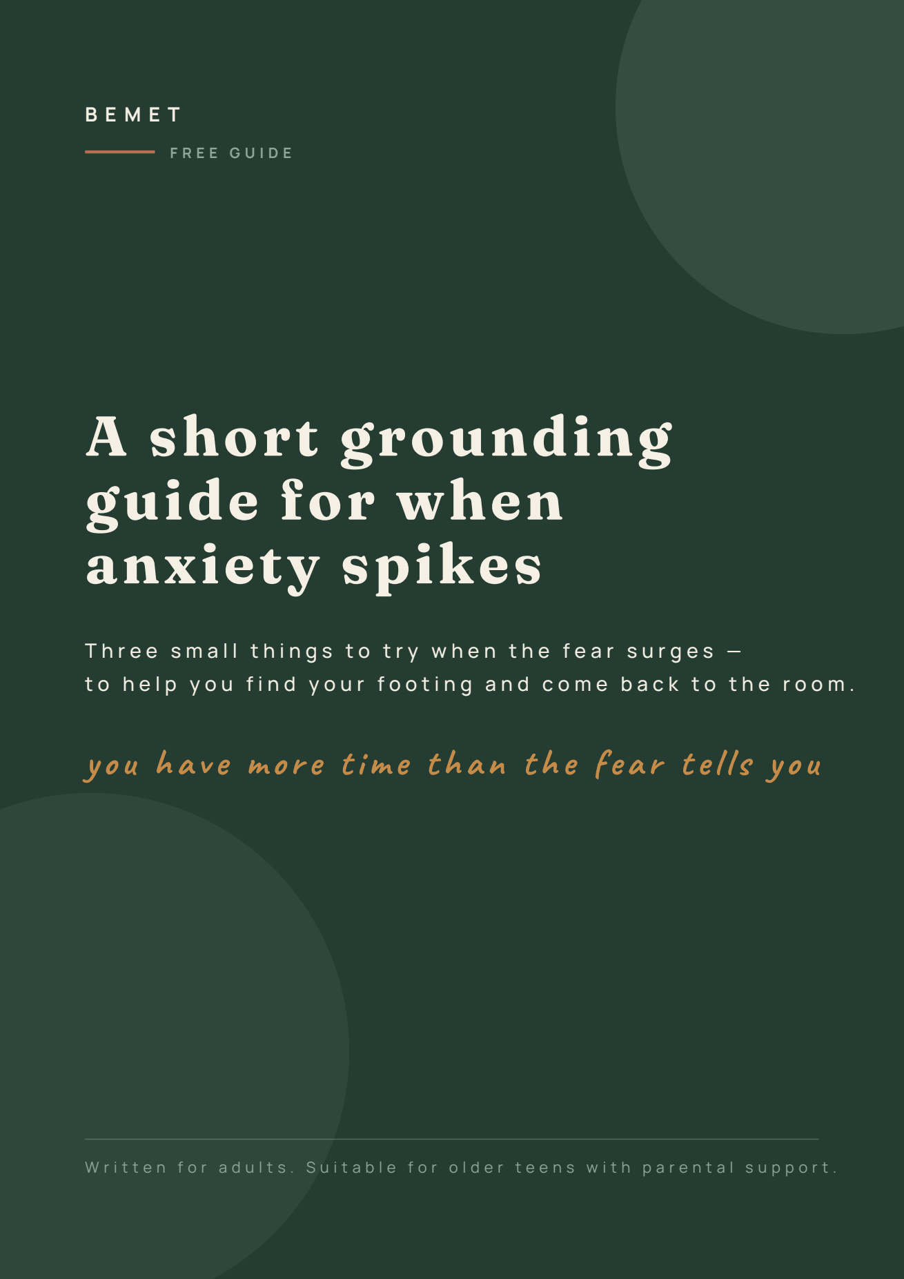 Cover of A short grounding guide for when anxiety spikes